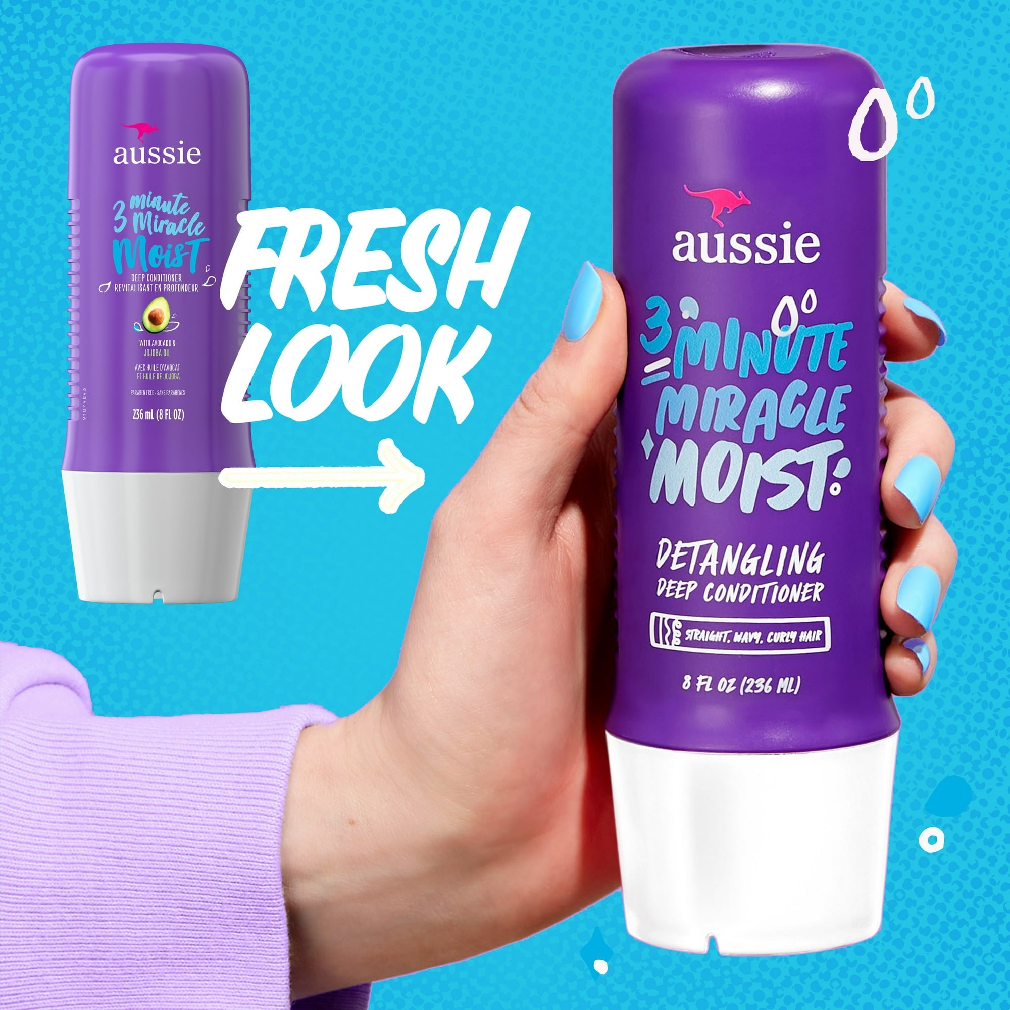 Aussie 3 Minute Miracle Moist Deep Conditioner, Paraben Free, 8 fl oz image 1