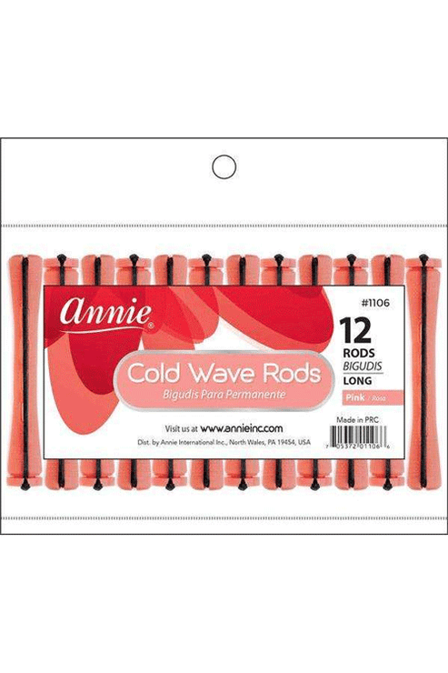 Annie #1106 Long Cold Wave Rods 12 CT Pink image 0