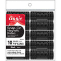 Annie Snap-On Magnetic Rollers Size L 10Ct Black image 0