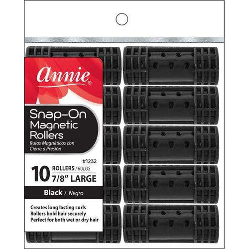 Annie Snap-On Magnetic Rollers Size L 10Ct Black image 0