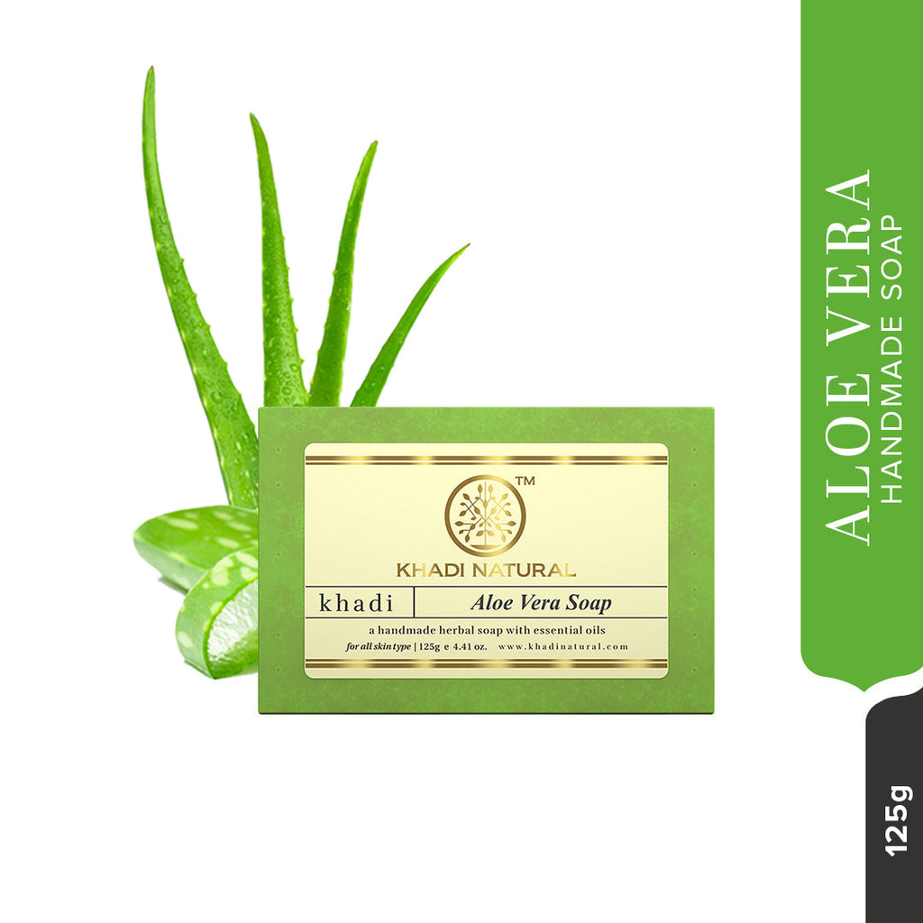 Khadi Natural Herbal Aloevera Soap-125 g image 1