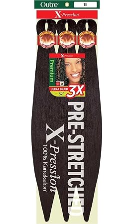 Outre X-Pression Pre-Stretched 6X ULTRA BRAID 52 (1B Off Black) image 1