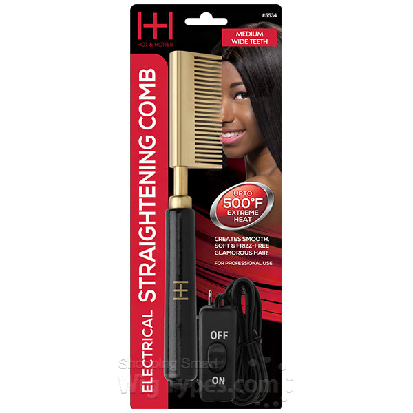 Hot & Hotter #5534 Electrical Straightening Comb Medium Wide Teeth image 0