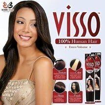 BOBBI BOSS VISSO 100% Human Hair Weave Natural YAKY Straight # 4 12inches 12'' image 0