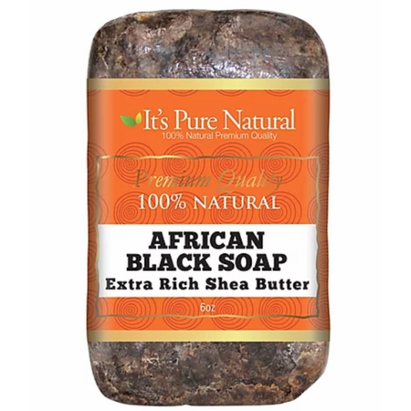 It's Pure Natural African Black Soap Extra Rich Shea Butter 5 oz image 0