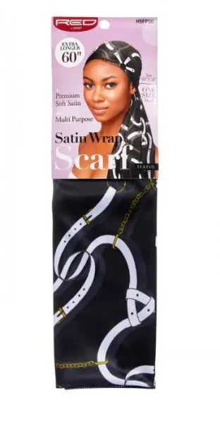 RED BY KISS: SILKY SATIN WRAP SCARF 60'' image 0