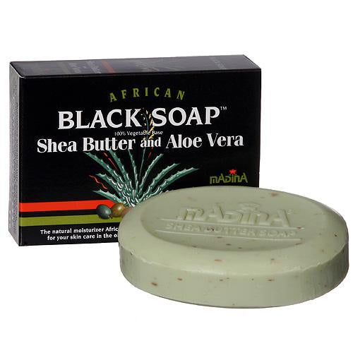 Madina African Black Soap Shea Butter And Aloe Vera, 3.5 Oz image 0