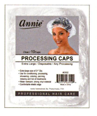 #3552 ANNIE 10PC PROCESSING CAPS CLEAR X-LARGE (10PC) image 0