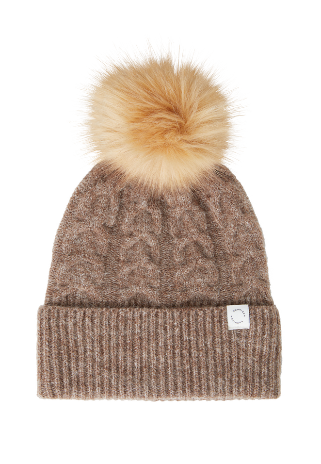 Pom Braid Beanie, Nougat image 1
