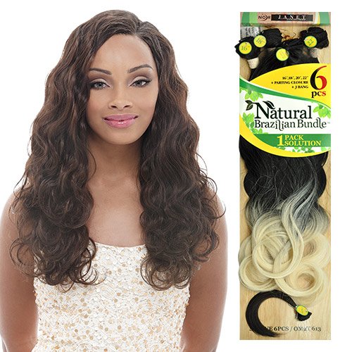 Janet Collection Noir Synthetic 6PCS Weave - Classic Wave image 2