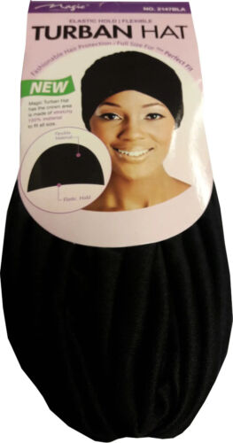 Magic Collection Turban Hat Elastic Hold and Flexible Black image 0