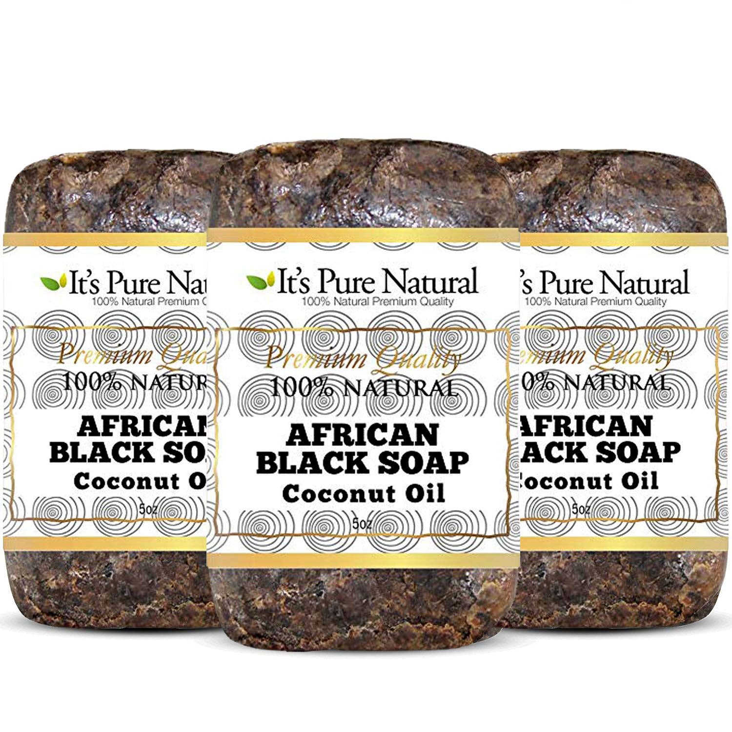 It's Pure Natural African Black Soap Bars with Coconut Oil 5 Oz.,Pack of 6 image 0