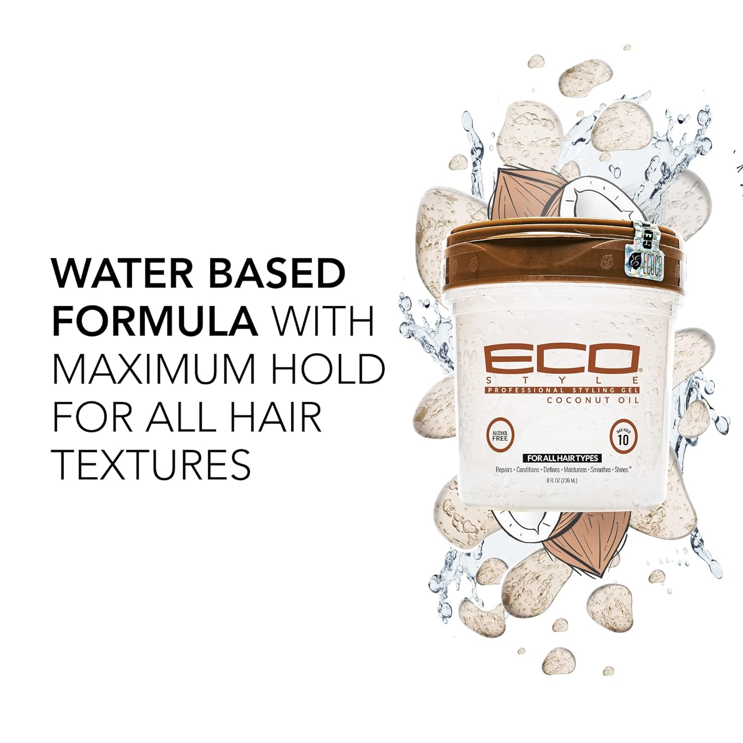 Eco Style Coconut Oil Styling Hair Gel, 710 ml image 1