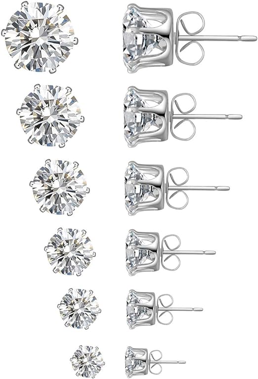 Anmao 6 Pairs Stud Earrings Set image 0
