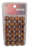 AB Wood Hair Beads Brown image 0