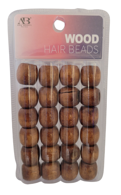 AB Wood Hair Beads Brown image 0