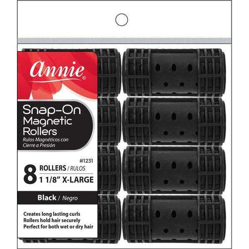 Annie Snap-On Magnetic Rollers Size XL 8Ct Black image 0