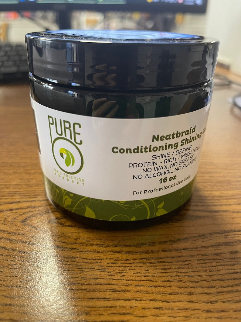 Pure O Natural Neatbraid conditioning Shining Gel 16 OZ image 0