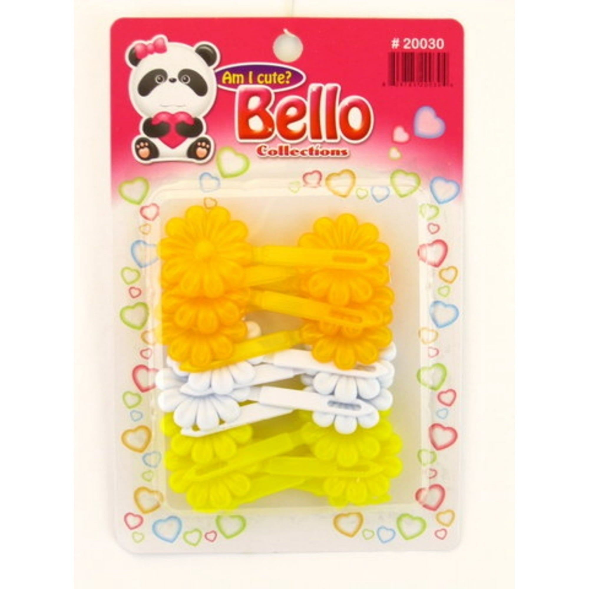 Dsk Bello Girls Self Hinge Flower Hair Barrettes - Yellow & White - 16 Pcs. image 0