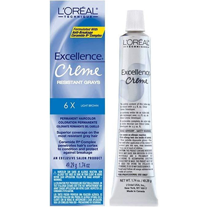 Loreal Excellence Creme Permanent Hair Color 6X Light Brown 1.74 Oz image 0