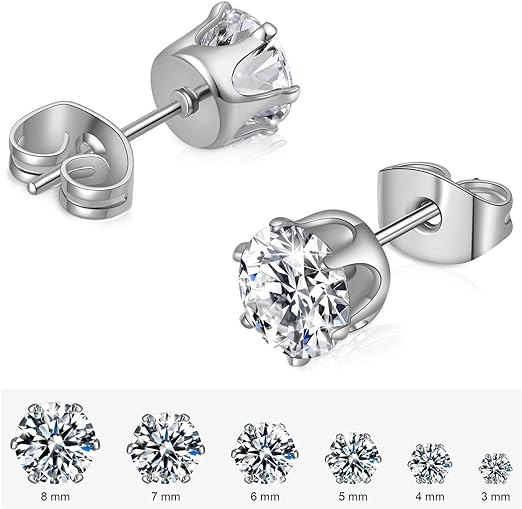 Anmao 6 Pairs Stud Earrings Set image 2