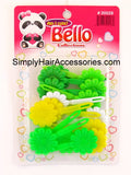 Bello Girls Flower Hair Barrettes - Green, White, Yellow - 16 Pcs. image 0