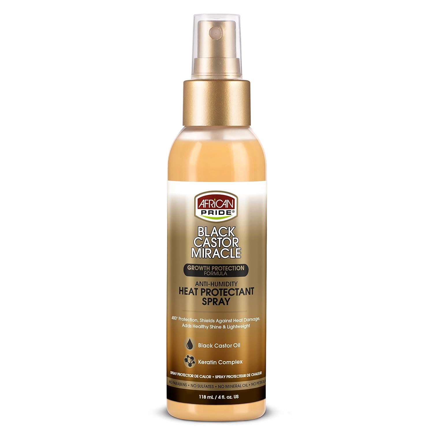 African Pride Black Castor Miracle Anti-humidity Heat Protectant Spray - 4oz image 0