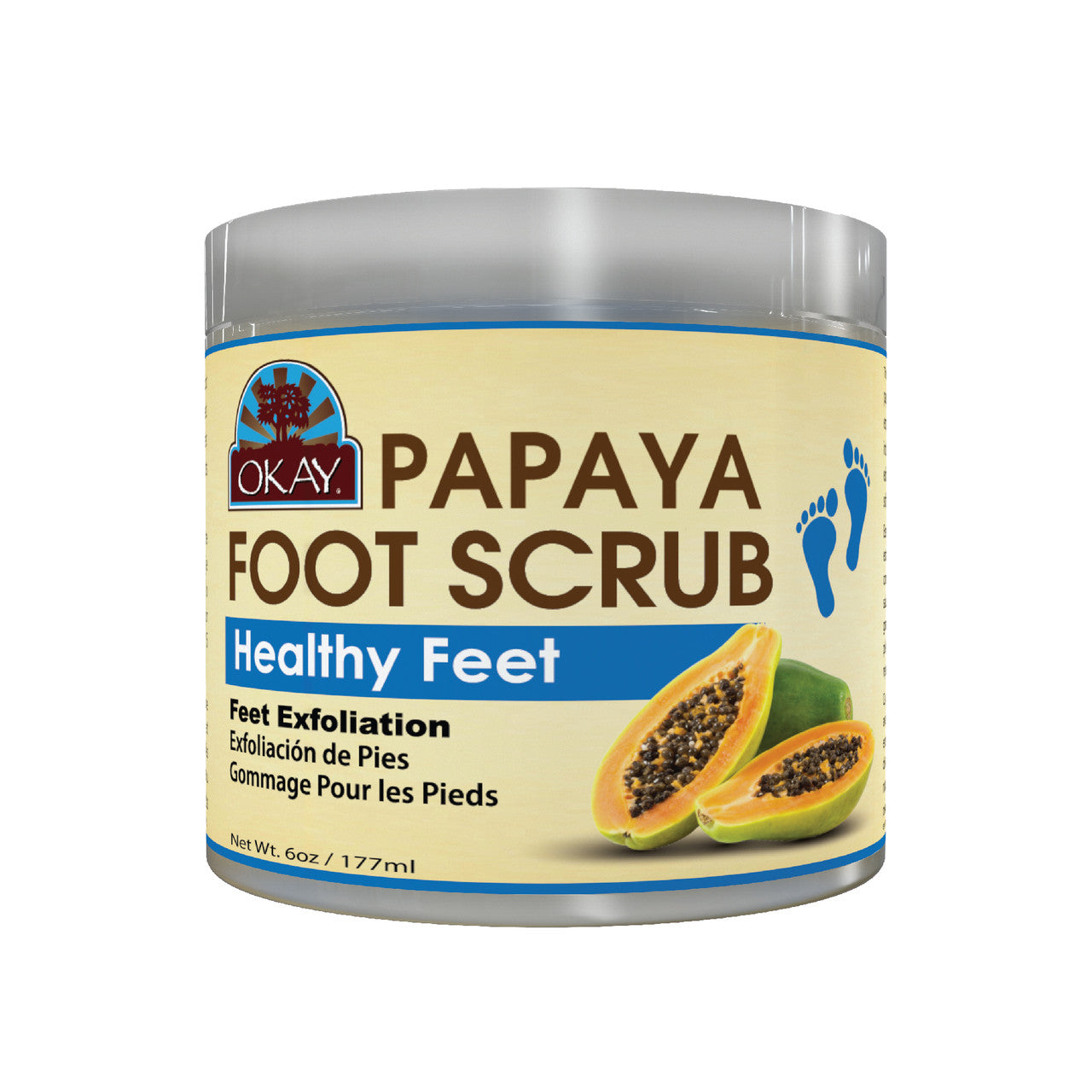 OKAY Papaya Foot Scrub 6oz / 177ml image 0