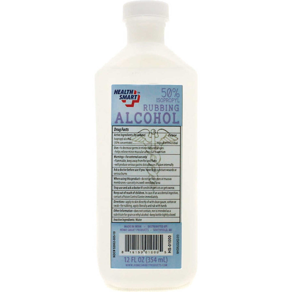 Health Smart 50% Rubbing Alcohol, 12 Oz. image 1