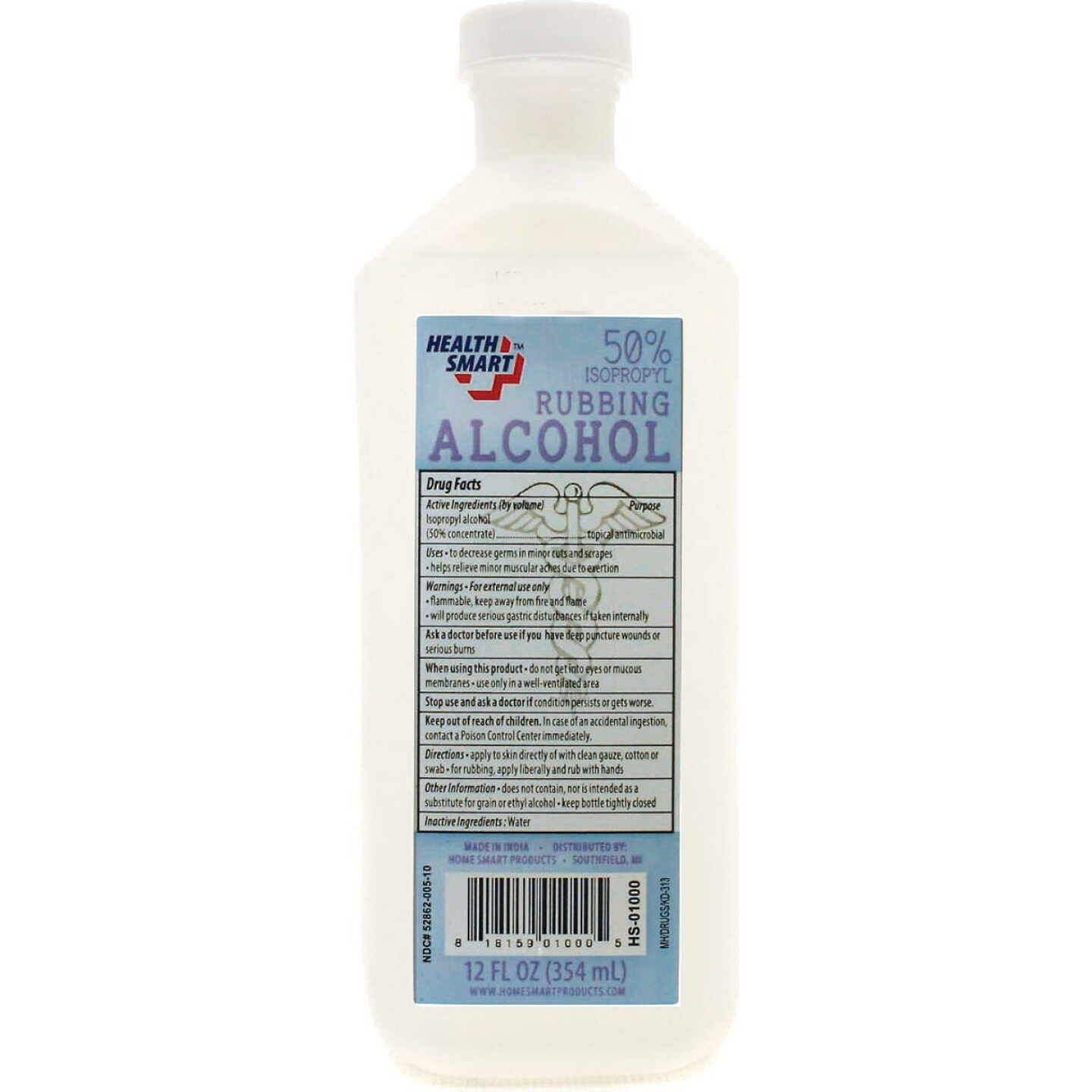 Health Smart 50% Rubbing Alcohol, 12 Oz. image 1