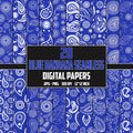 Blue Bandana Seamless Pattern, Paisley Seamless Pattern image 0