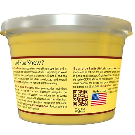 Okay Pure Naturals, African Shea Butter, Yellow Smooth, 13 oz (368 g) image 1