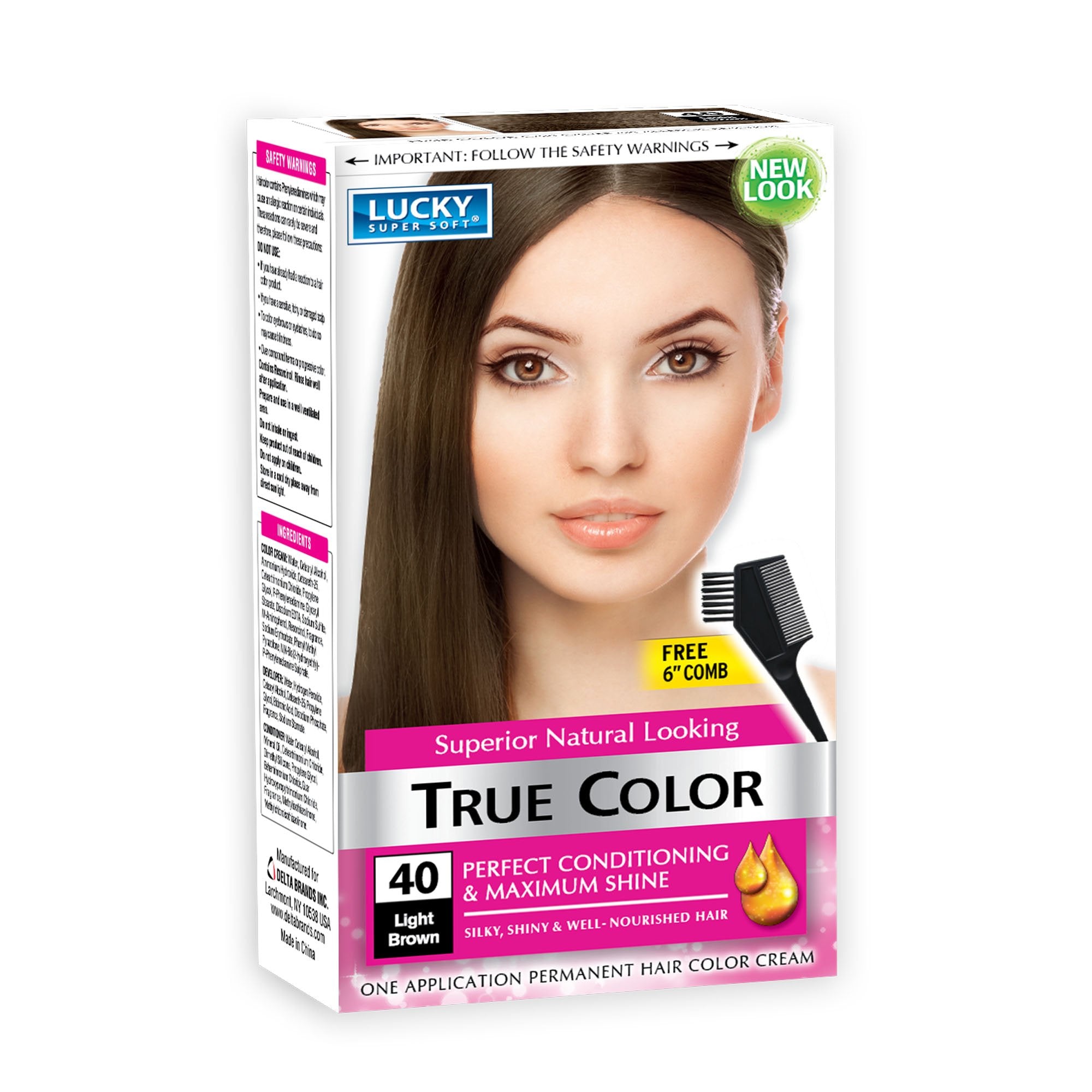 Lucky Super Soft Women's Hair Color, Light Brown image 0