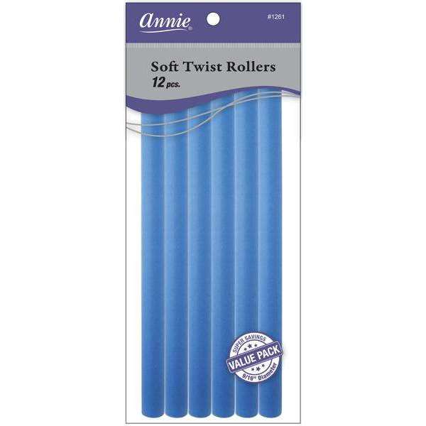 Annie Soft Twist Rollers 9/16" XL Blue Value Pack (12pcs) image 0