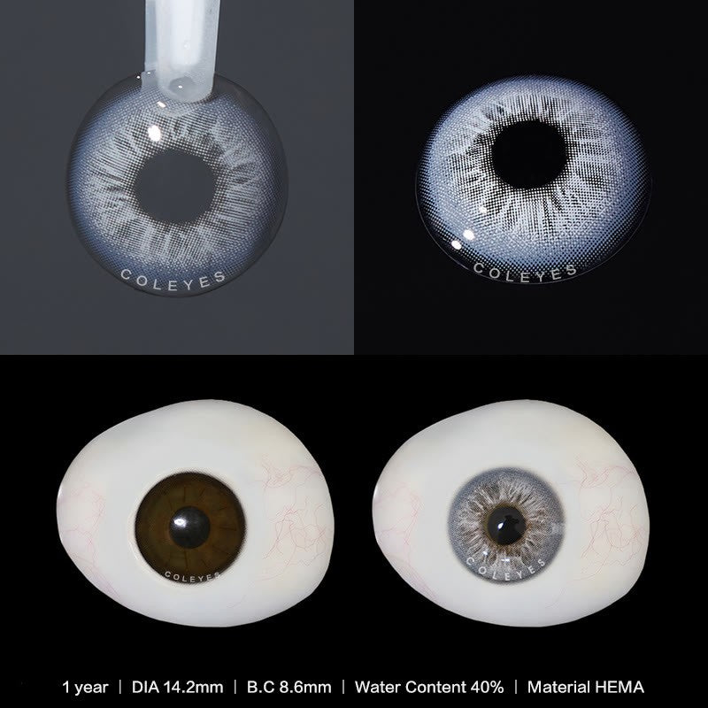Coleyes No Makeup Wed. Grey Yearly Prescription Colored Contacts image 3