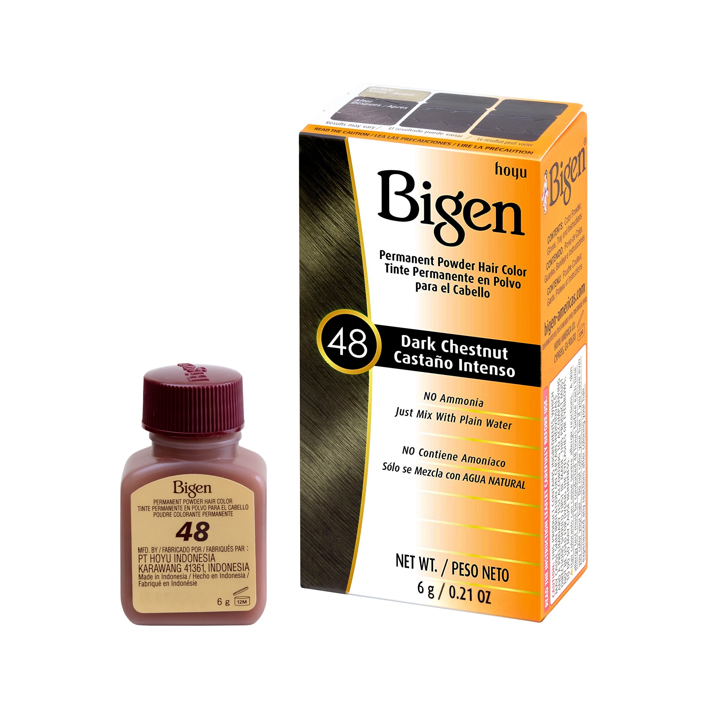 Bigen Permanent Powder Hair Color - #48 Dark Chestnut image 0