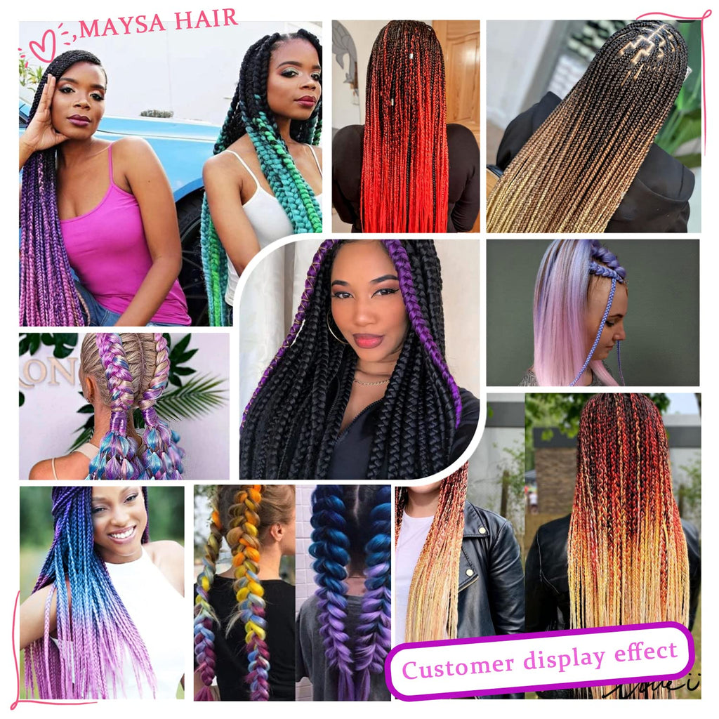 Blonde and Pink Braiding Hair Rose Gold Ombre Braiding Hair 6Packs image 4