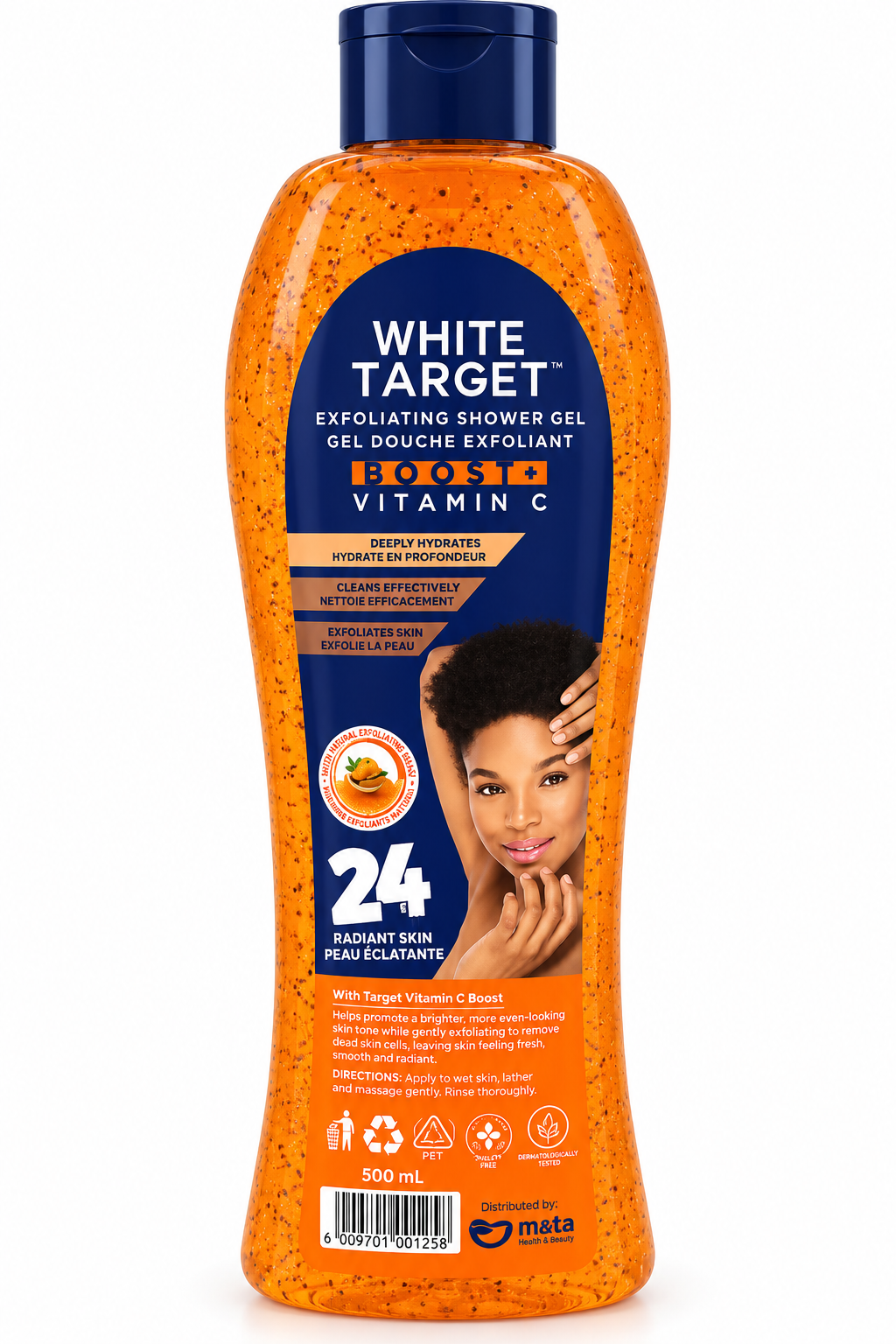 White Target Exfoliating Shower Gel with Vitamin C – 500 mL
