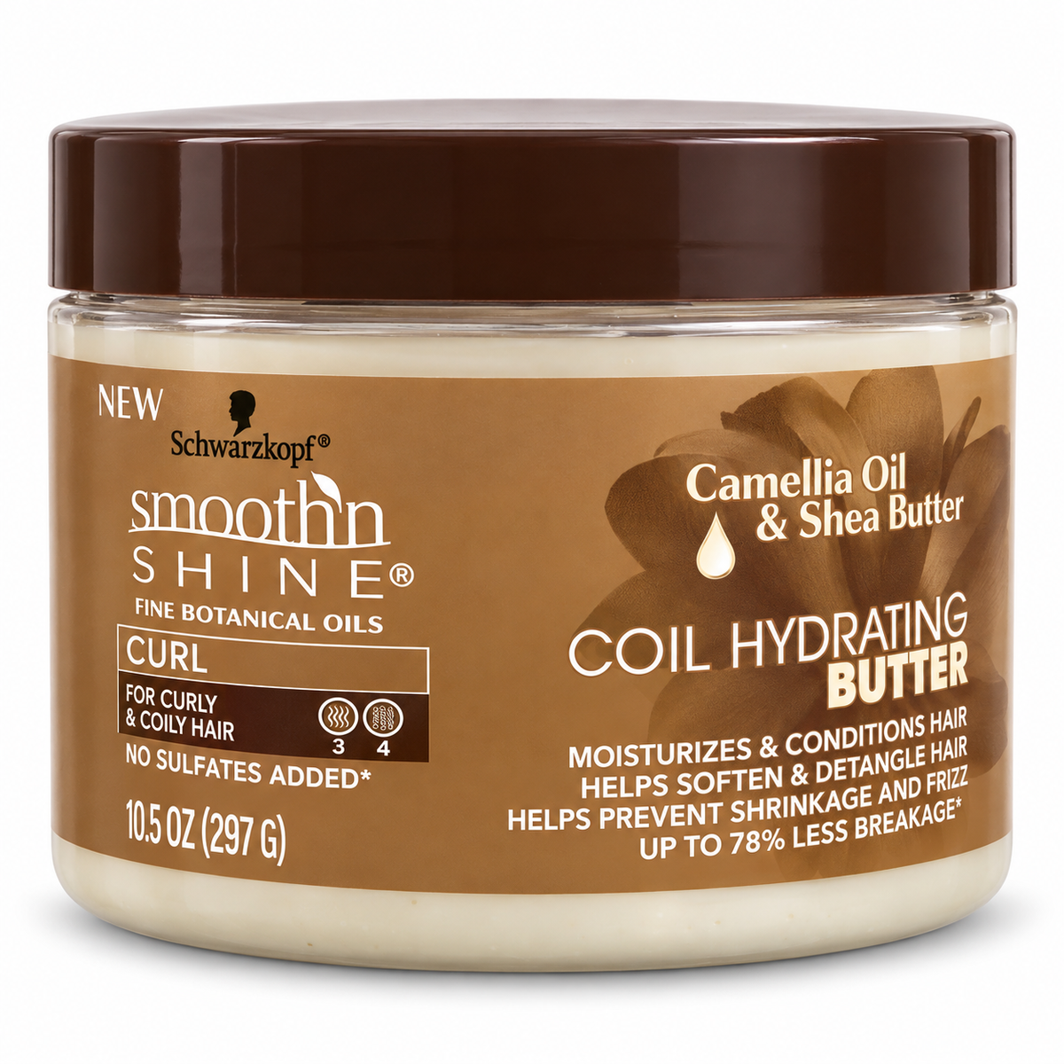 Smooth’n Shine Coil Hydrating Butter with Camellia Oil & Shea Butter – 10.5 oz