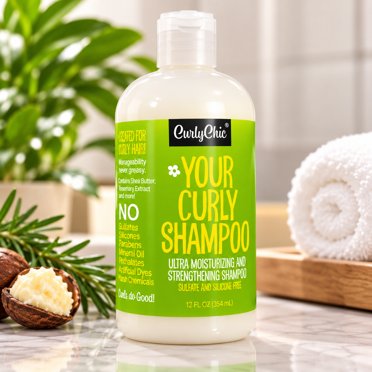 CurlyChic Your Curly Shampoo – Ultra Moisturizing & Strengthening Shampoo