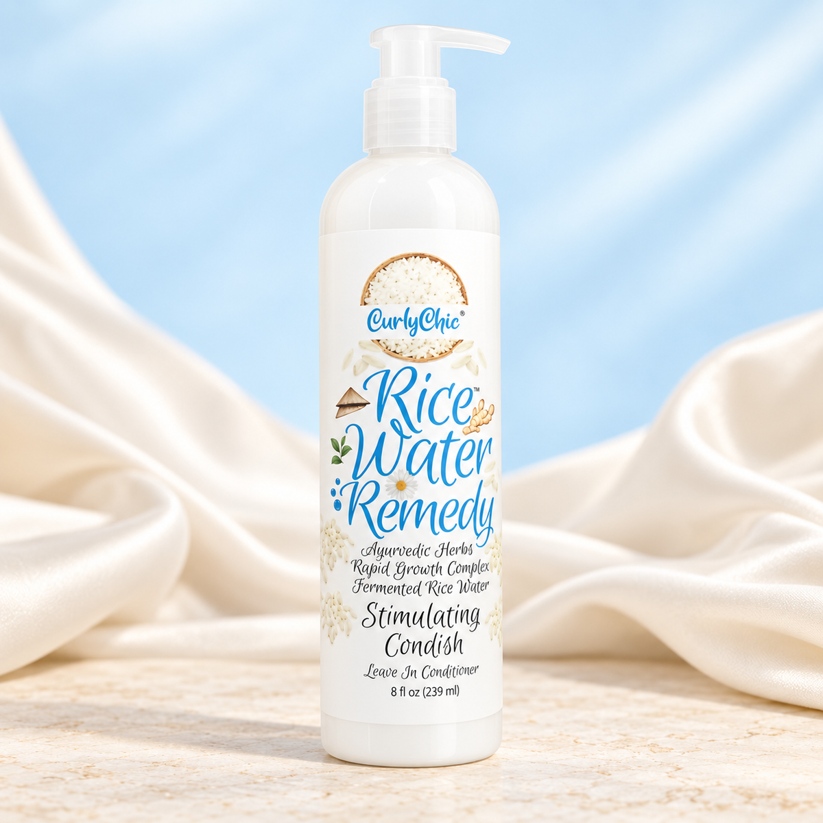 CurlyChic Rice Water Remedy Stimulating Condish Leave-In Conditioner – 8 fl oz