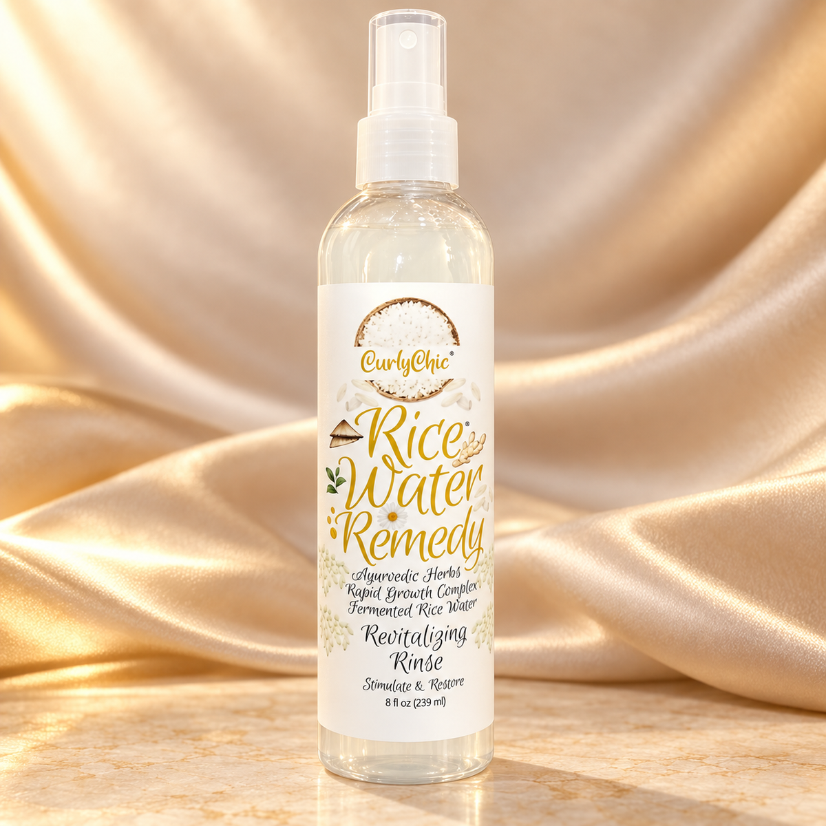CurlyChic Rice Water Remedy Revitalizing Rinse – 8 fl oz