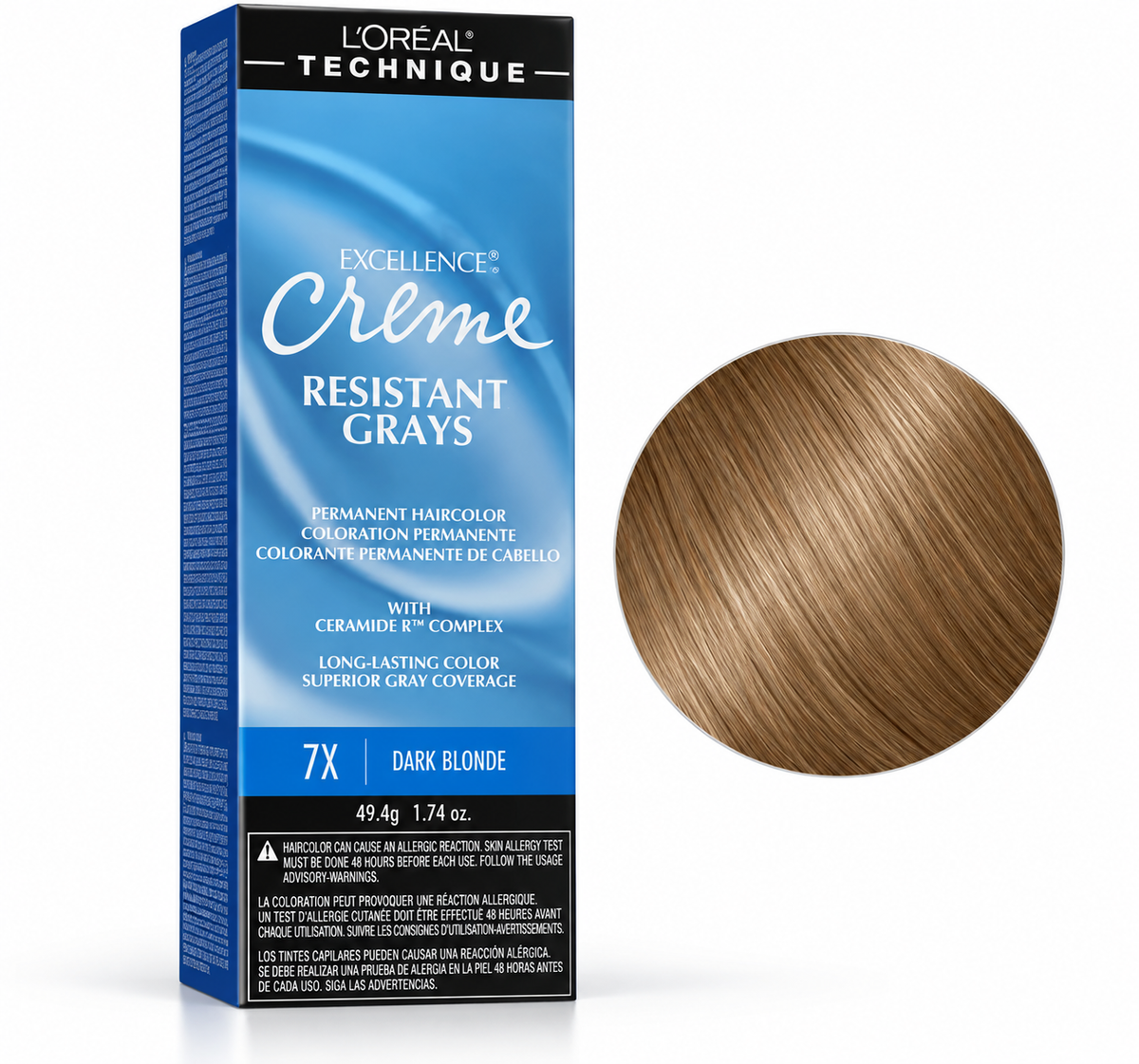 Loreal Excellence Creme Resistant Grays 7X Dark Blonde 1.74oz