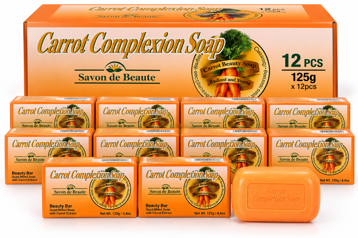 Carrot Complexion Soap Savon de Beauté – 4.4 oz × 12 Bars