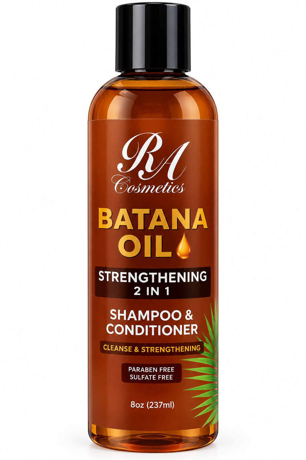 RA Cosmetics Batana Oil Strengthening 2-in-1 Shampoo & Conditioner – 8 oz