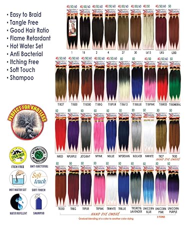Pre-stretched X-Pression 3X Ghana Braids unfolded 60" image 2