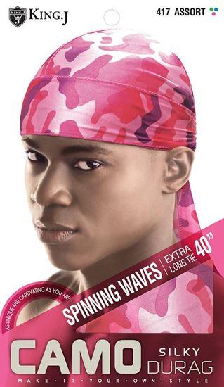 KING.J SILKY CAMO DU-RAG image 0