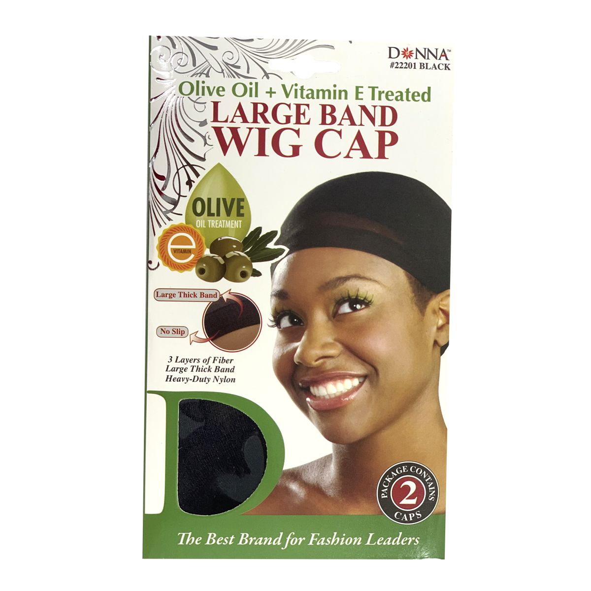 Donna Lrg Band Wig Cap Olive Oil Infused image 0