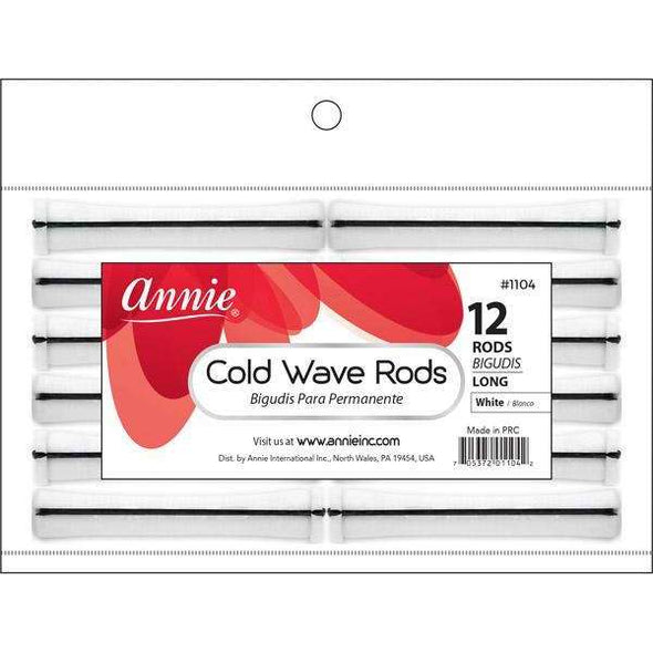 Annie Cold Wave Rods #1104 Long White 12CT image 0