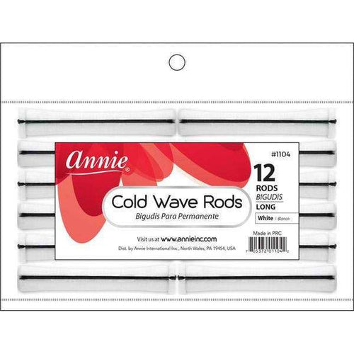 Annie Cold Wave Rods #1104 Long White 12CT image 0